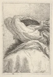 Man met tulband, afgebeeld in borstlengte van achteren in driekwart zicht, ca. 1770