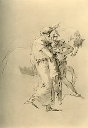 Oude man en jonge soldaat, midden 18e eeuw, 1928