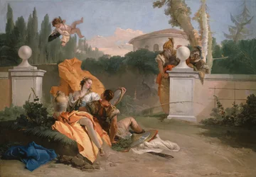 Rinaldo en Armida in haar tuin