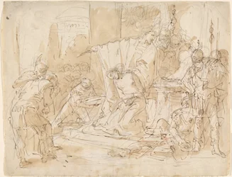 Het offer van Iphigenia (recto) / Studie van een mannelijk naakt (verso)
