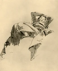 Vrouw rustend, midden 18e eeuw, 1928