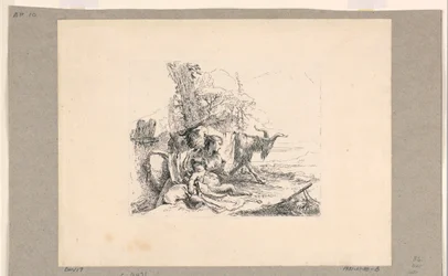 Vrouw met een Satyr-kind, uit de Vari Capricci