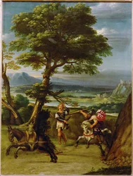 Landschap met Absalom gedood door Joab ...