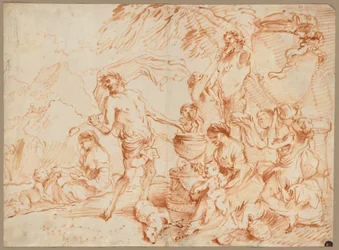 Bacchanaal voor een Herm, vroege 1660s