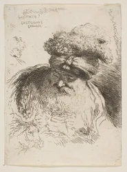 Hoofd van een oude bebaarde man met een tulband, uit de serie Kleine Hoofden in Oriëntaalse stijl, ca. 1645-1650