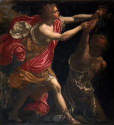 Toegeschreven aan Giovanni Bilivert - Apollo vilt Marsyas, 1630 c