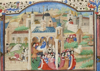 Decameron, Vertrek van de vertellers uit Florence