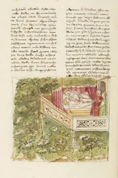 Decameron, De kooi van de nachtegaal - Ricciardo Manardi verrast door Lizio , Vijfde dag, kort verhaal 4.