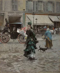 Bij het oversteken van de straat