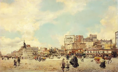 Clichyplein, Parijs, door Giovanni Boldini, olie op doek