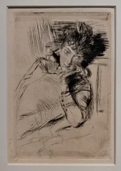 Peinzende vrouw