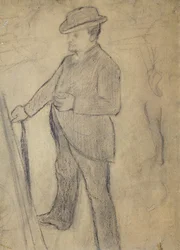 Portret van Boldini, door Edgar Degas (1834-1917), tekening
