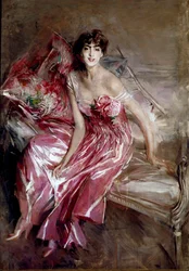 Portret van Madame Olivia Concha de Fontecilla of de Dame in het Roze