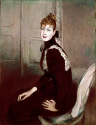 Portret van de markiezin Franzoni. Schilderij door Giovanni Boldini (1842-1931)