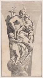 Studie voor een Pendentief die Gerechtigheid en Liefdadigheid Afbeeldt, 1630-50