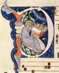 Ms 561 f.31v Geïllustreerde initiaal 