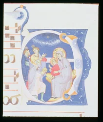 Ms 561 f.37r Geïllustreerde initiaal 