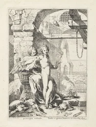 Icarus krijgt van Daedalus zijn vleugels aangezet