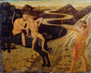 Cassone paneel: Hercules redt Deianeira van Nessus