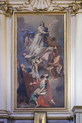 Schilderij gewijd aan de Maagd, Domenico Pestrini, heiligdom van de Madonna van San Luca