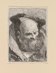 Bebaarde oude man, uit de Raccolta di Teste (verzameling van koppen)