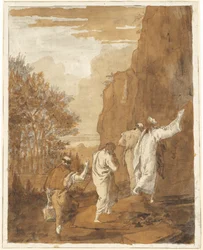 Christus Leidt Petrus, Jakobus en Johannes naar de Hoge Berg voor de Transfiguratie