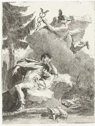 Mercurius verschijnt aan Aeneas in zijn droom