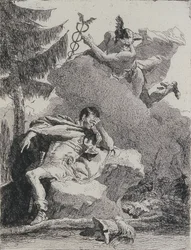Mercurius verschijnt aan Aeneas in een droom, 1757