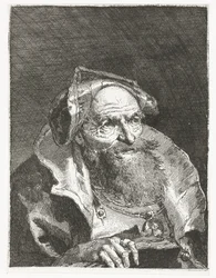 Oude man met ketting en boek