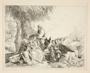 Rust tijdens de vlucht naar Egypte, uit de serie Idee pittoresche sopra la fuga in Egitto (Vlucht naar Egypte)