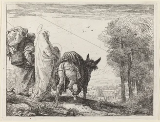 De Vlucht met de Heilige Familie aan de Linkerkant