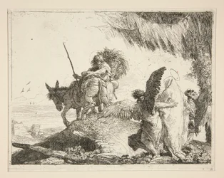 De Heilige Familie tussen twee engelen, uit de serie Idee pittoresche sopra la fuga in Egitto (Vlucht naar Egypte)