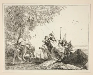 De Heilige Familie ontscheping, uit de serie Idee pittoresche sopra la fuga in Egitto (Vlucht naar Egypte)
