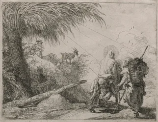 De Heilige Familie op een rotsachtig pad, uit de serie Idee pittoresche sulla fuga in Egitto