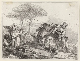 De Madonna en Kind Links, met een Rij Engelen