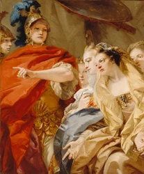 De vrouwen van Darius roepen de clementie van Alexander in