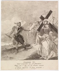 Via crucis - Statie VI. Veronica veegt het gezicht van Jezus af