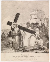 Via crucis - Statie V. Simon van Cyrene helpt Jezus het kruis te dragen