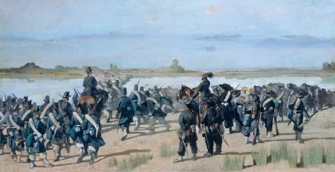 Oversteek van de Mincio-rivier