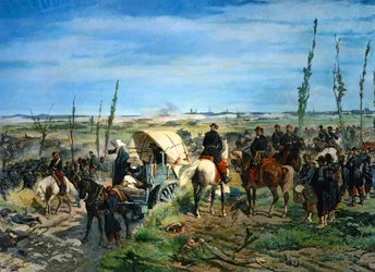 Het Italiaanse kamp na de slag bij Magenta (schilderij op doek)