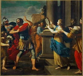 Jephta herkent zijn dochter (schilderij op doek)