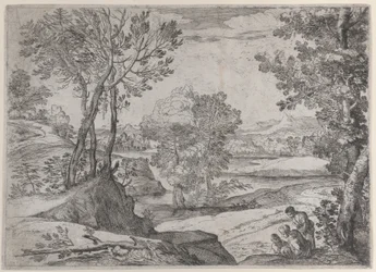 Een familie zittend bij een rivier, 1643