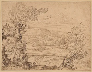 Landschap met een Rivier en Aquaduct