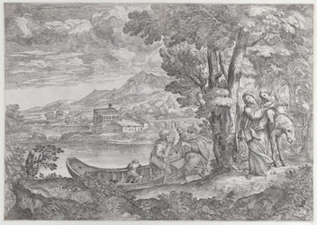 Landschap met de vlucht naar Egypte, 1626-80