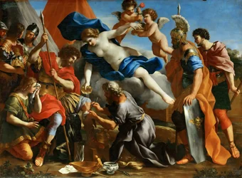 Venus giet een balsem op de wond van Aeneas
