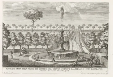 Fontein in de tuinen van Villa Doria Pamphilj te Rome