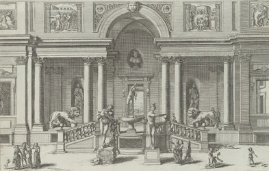 Fontein van Mercurius in de tuin van de Villa Medici