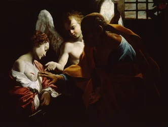 Sint Agatha bijgestaan door Sint Petrus en een engel in de gevangenis, ca. 1614