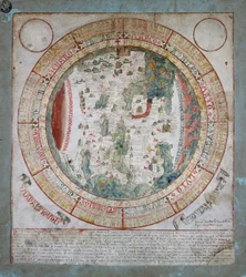 Wereldkaart, verlucht door Giovanni Leardo, Biblioteca Civica Bertoliana, Vicenza