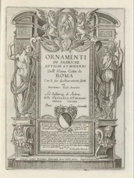 Titelprent met allegorische figuren en putti